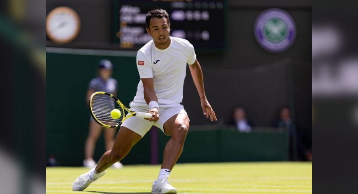 Hugo Dellien en un partido de Wimbledon. Foto: Instagram