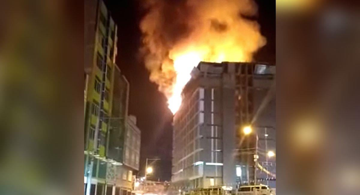 Incendio en el Gran Vía Mall. Foto: Youtube