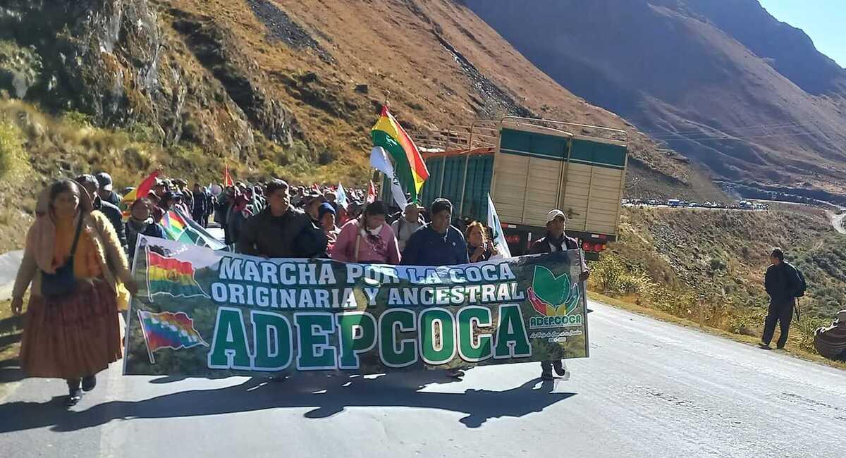 Los productores de coca piden que sus dirigentes sean liberados. Foto: Facebook Adepcoca