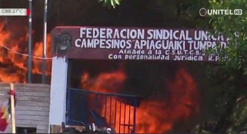 Santa Cruz: Justicia otorga detención preventiva a cuatro acusados de quemar la sede campesina