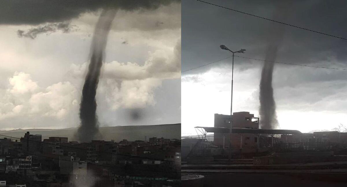 El tornado en la ciudad de El Alto fue gravado por los vecinos del sector. Foto: Facebook