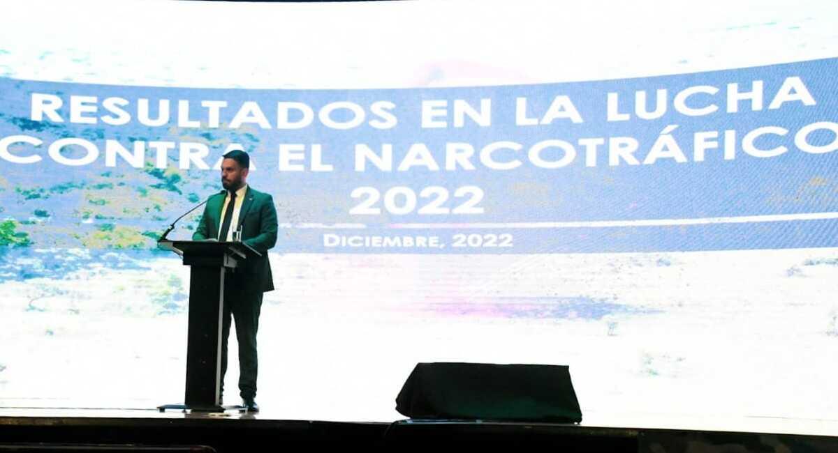 El ministro aseguró que este fue el mejor año en lo que respecta a la lucha contra el narcotráfico. Foto: Facebook Ministerio de Gobierno