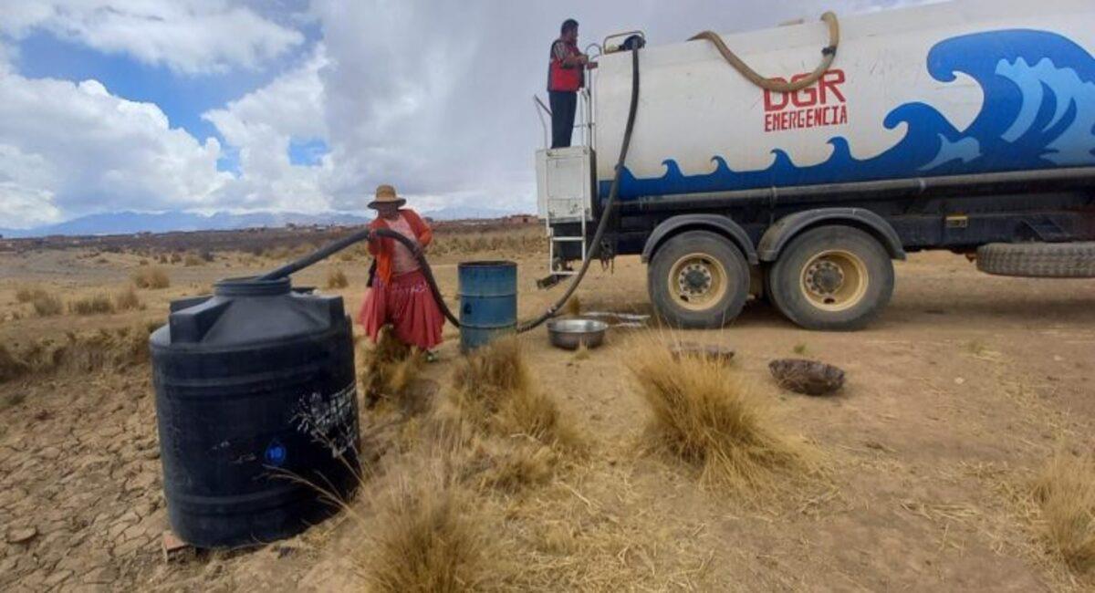 Cuatro distritos rurales de El Alto fueron afectados por la sequía prolongada. Foto: Prensa Gamea