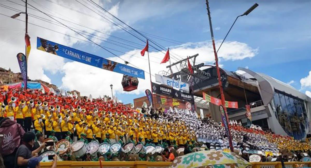 El Festival de Bandas de Oruro fue lanzado este jueves 2 de febrero. Foto: Twitter @TinformasBo