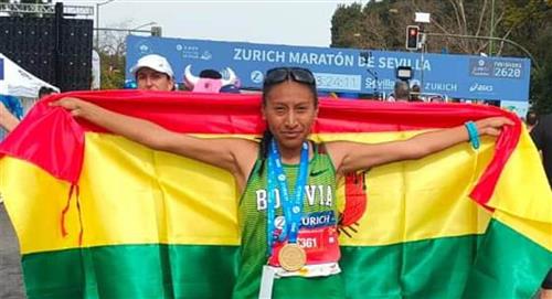 Boliviana rompió récord nacional en el Maratón de Sevilla 