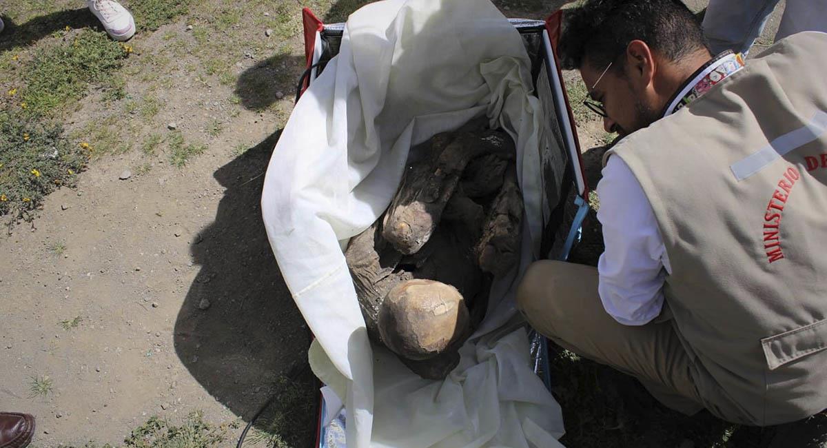 La momia era de un hombre de unos 45 años y tenía unos 800 años. Foto: EFE