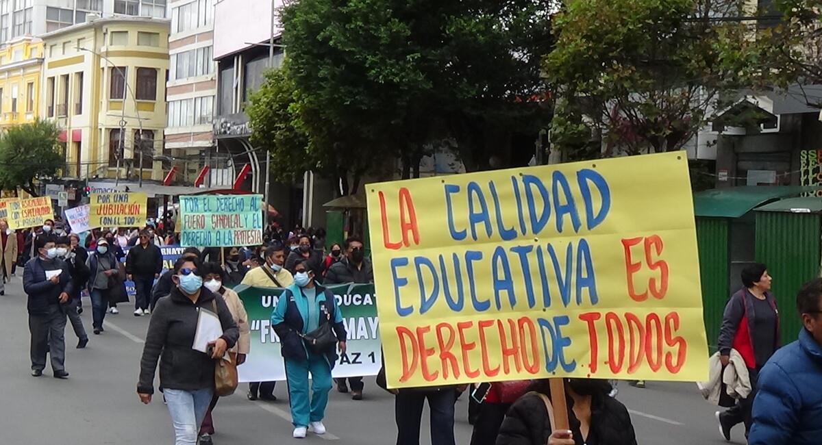 Los maestros levantarán puntos de bloqueo en todo el país. Foto: Facebook Magisterio Urbano de La Paz