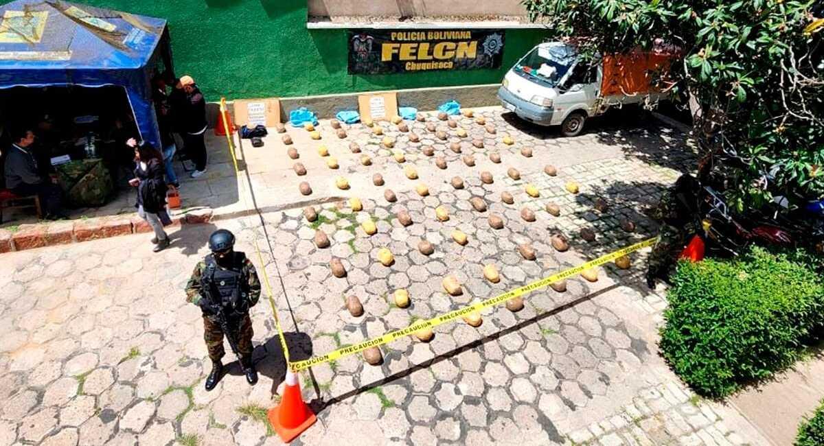 Recientemente se incautaron 91 kilos de marihuana en Chuquisaca. Foto: Facebook FELCN