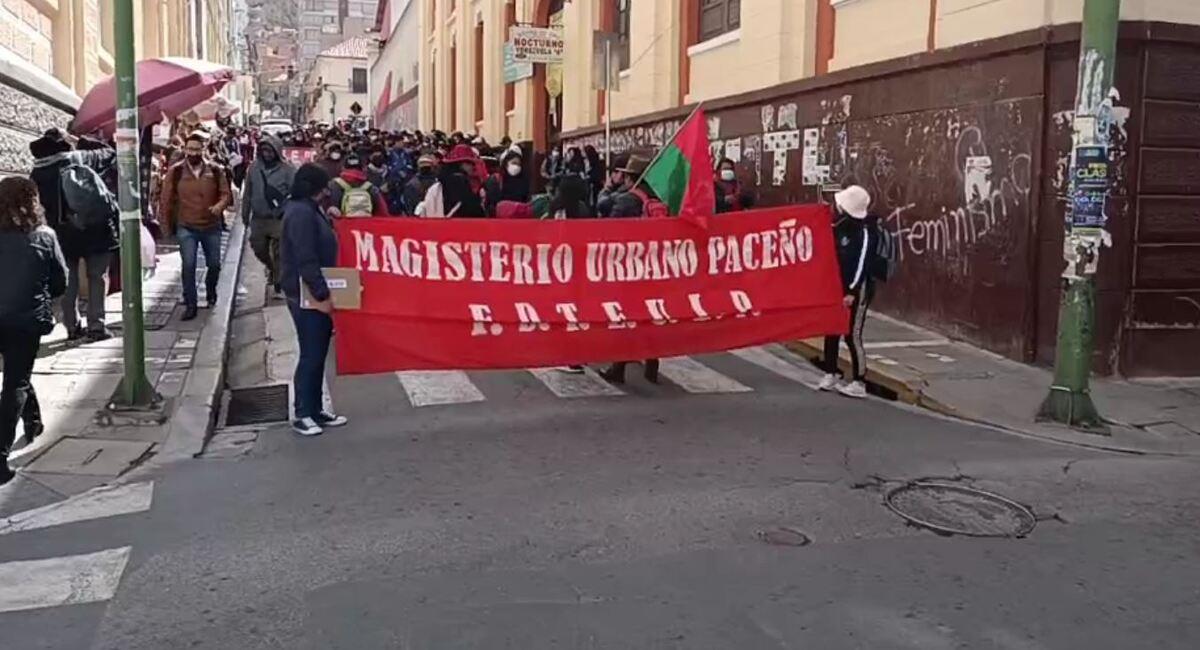 El Magisterio continuará con movilizaciones en la ciudad de La Paz. Foto: Facebook FDTEULP
