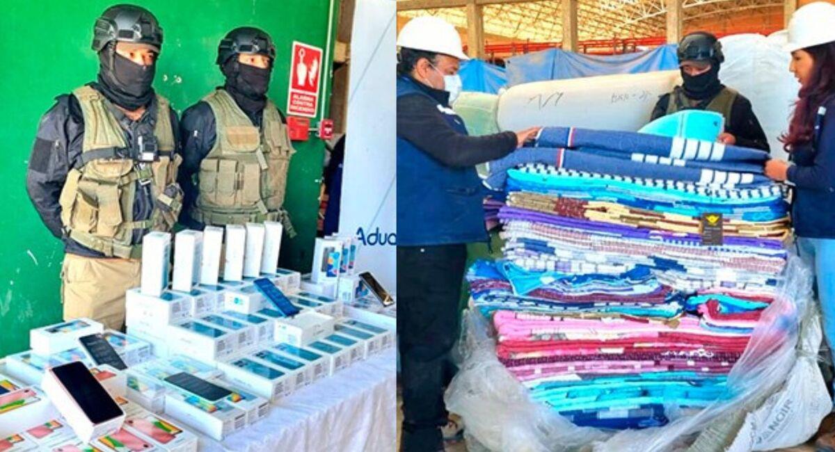 En lo que va del año en Oruro se decomiso mercadería de contrabando valuada en 31,7 millones de bolivianos. Foto: Facebook Aduana Nacional de Bolivia