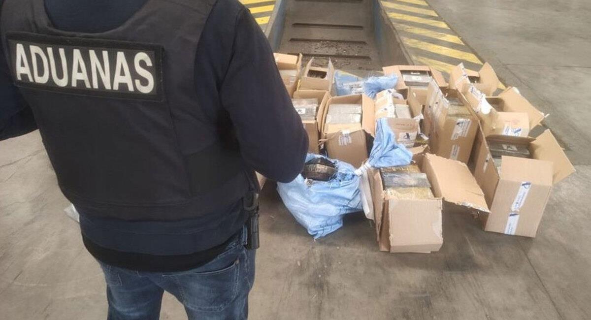 La cocaína estaba cuidadosamente empaquetada en 12 bultos y fue transportada en un contenedor de bodega. Foto: Agencia Tributaria