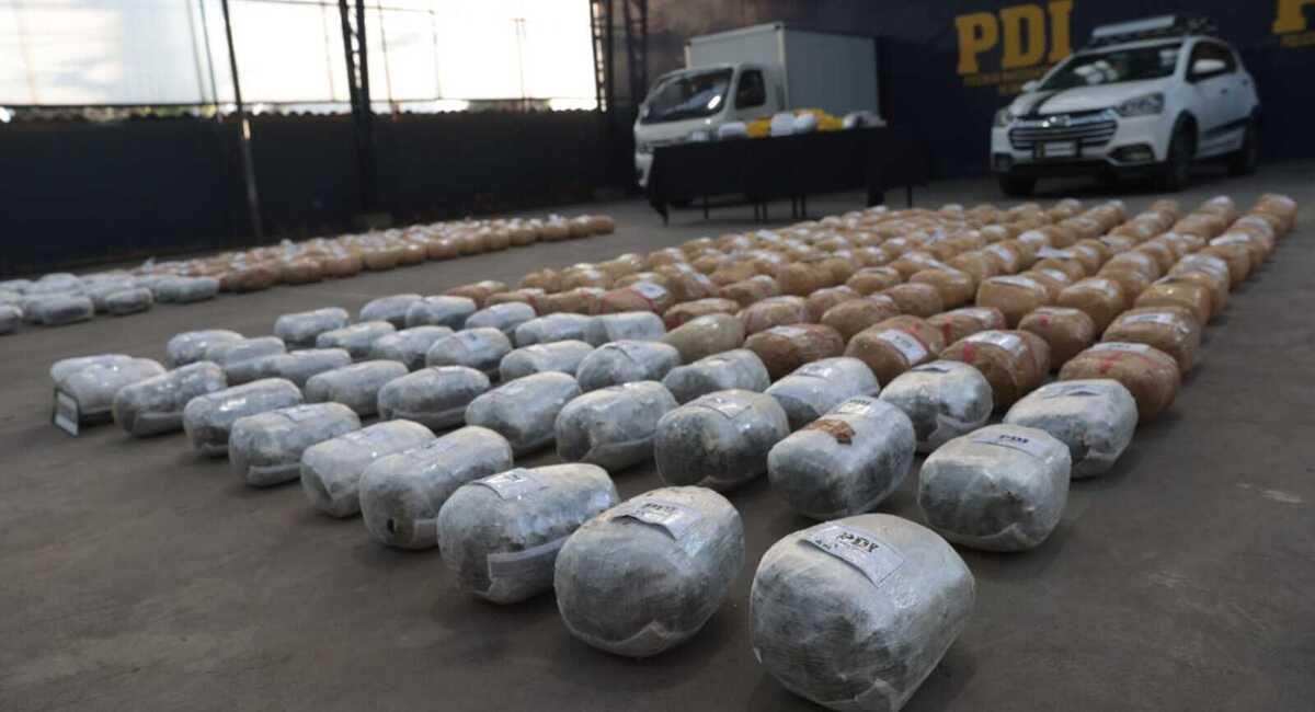 la droga era trasportada desde Bolivia a Chile, ingresaba por un paso del sector de Colchane. Foto: Twitter @PDI_CHILE