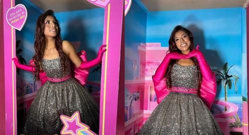 Albertina Sacaca se transforma en una Barbie en el desfile de la nueva colección de Galo Sánchez