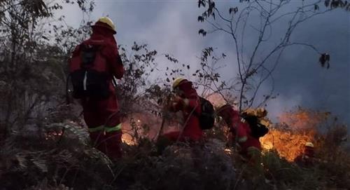 Bomberos forestales trabajan en socavar tres incendios 