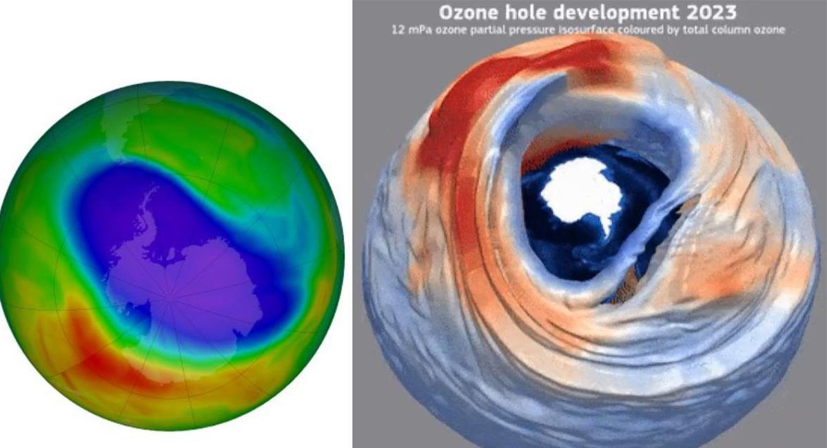 El 'roto' en la capa de ozono es tres veces la superficie de Brasil. Foto: Twitter Captura @Copernicus