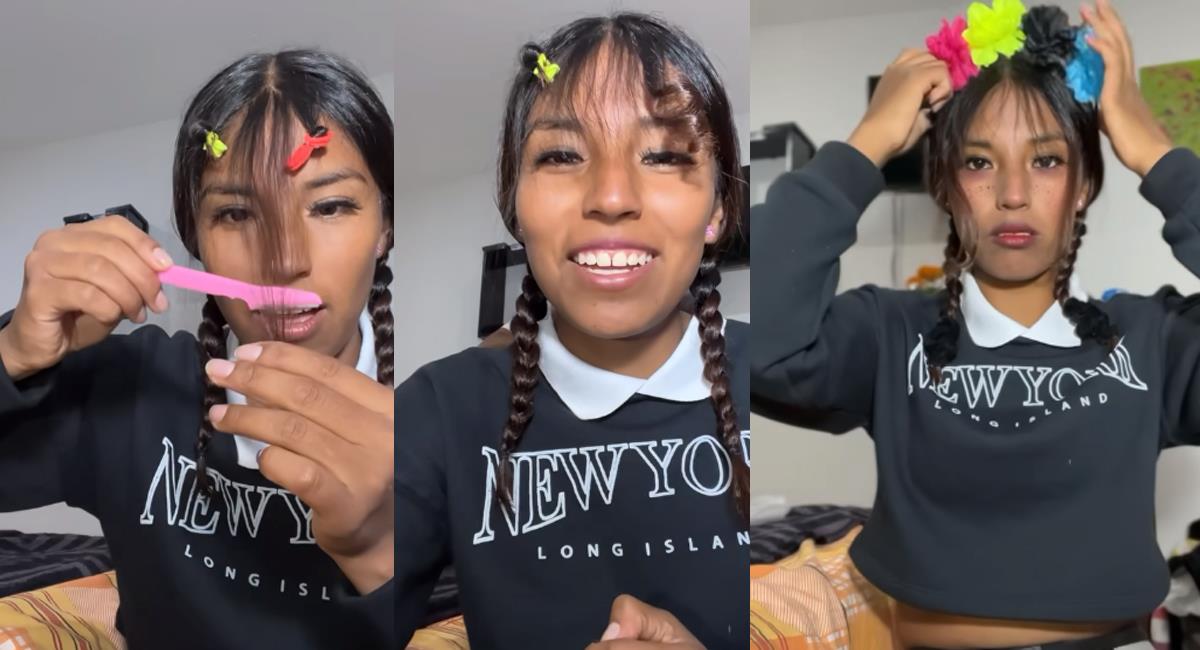 La influencer boliviana compartió su proceso de "disfraz improvisado" en redes sociales. Foto: Facebook @AlbertinaSacaca1