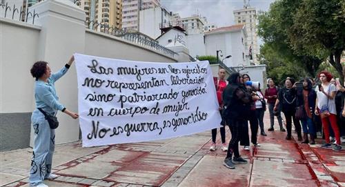 Feministas bolivianas protestan contra Israel