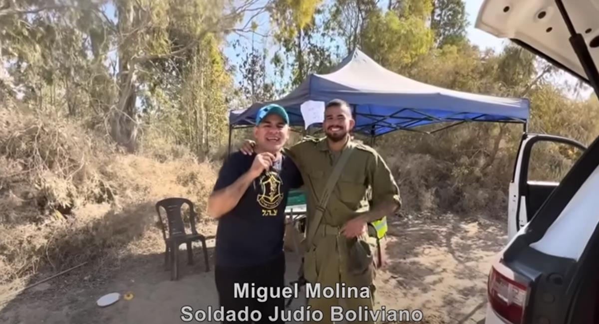 Las redes sociales difundieron la historia de Miguel Molina, un cochabambino que lucha contra Hamás. Foto: Youtube Captura David Diamond
