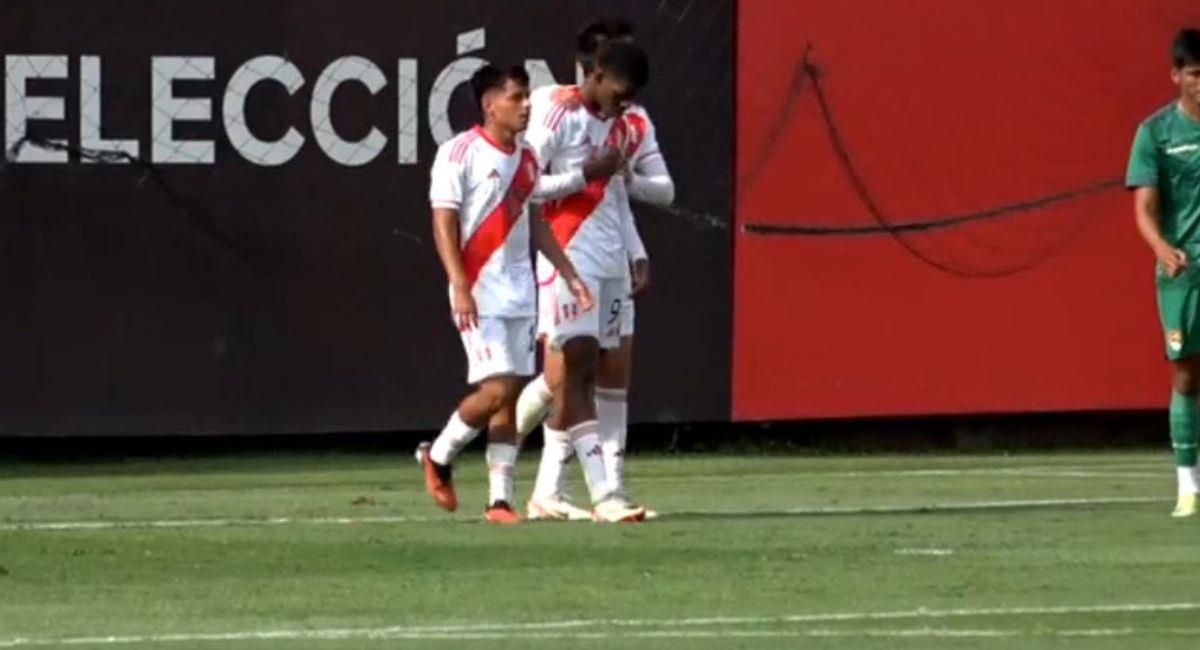 El último partido amistoso de La Verde Sub-23 fue contra Perú. Quedó suspendido por mal comportamiento. Foto: Twitter Captura video