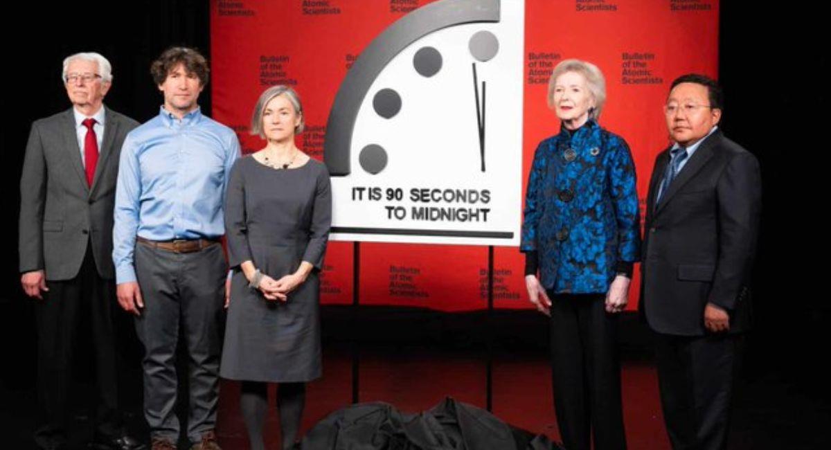 El Reloj del Fin del Mundo se posicionó a 90 segundos del Apocalipsis este 2024. Foto: thebulletin.org