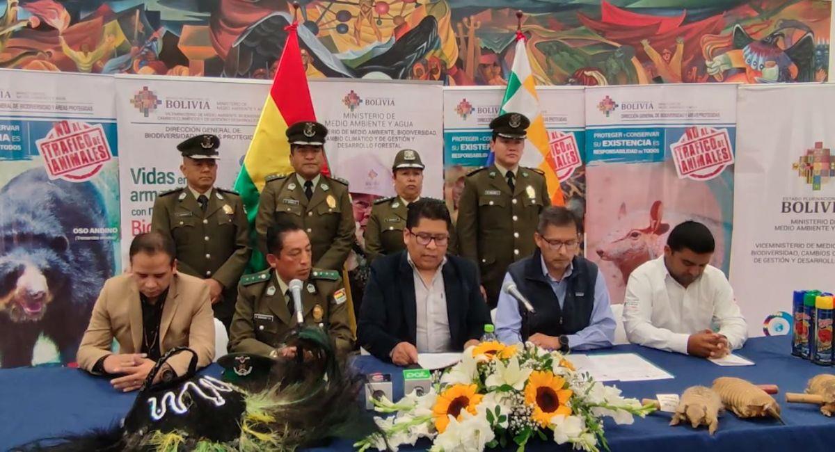La Policía Boliviana controlará de manera estricta el tráfico ilegal de animales silvestres. Foto: Facebook Viceministerio de Medio Ambiente