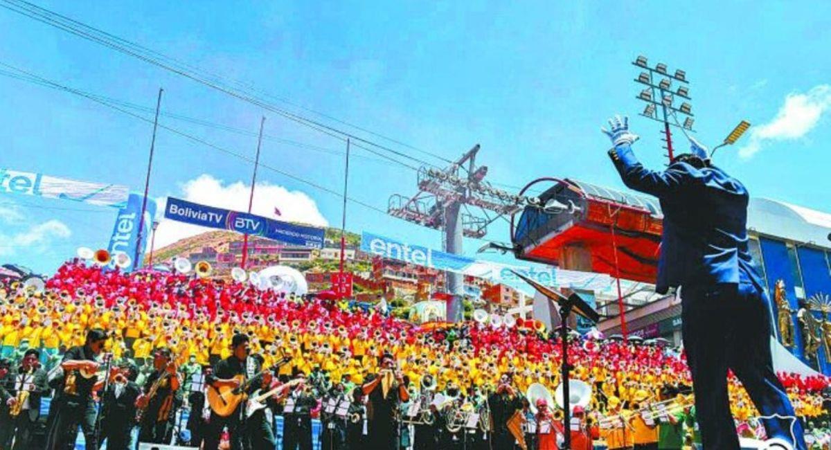 Los cinco mil músicos interpretarán un repertorio de música internacional, nacional y de folklore boliviano. Foto: ABI