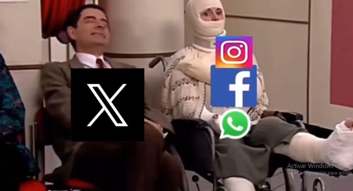 Usuarios de X se burlaron de la caída de Facebook e Instagram. Foto: Twitter Captura @ervitomanue ·